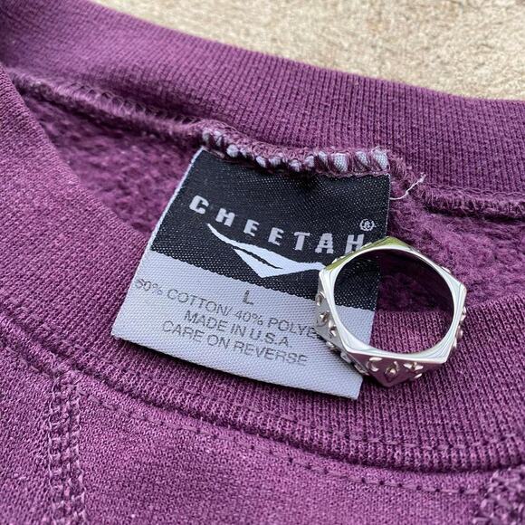 Vintage Cheetah Purple Crewneck Sweatshirt - Picture 4 of 4